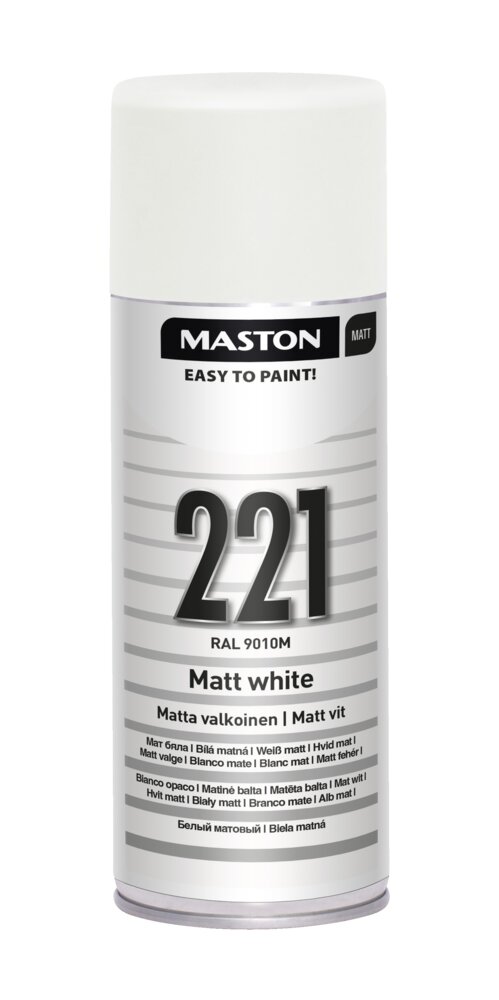 MASTON SPRAYMAALI MATTA VALKOINEN400ml RAL9010M
