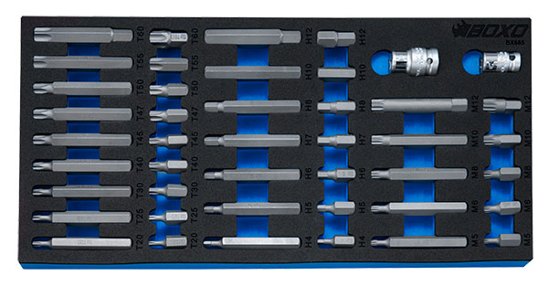 Bits-sarja 3/8"&1/2" torx,xzn,kuusio