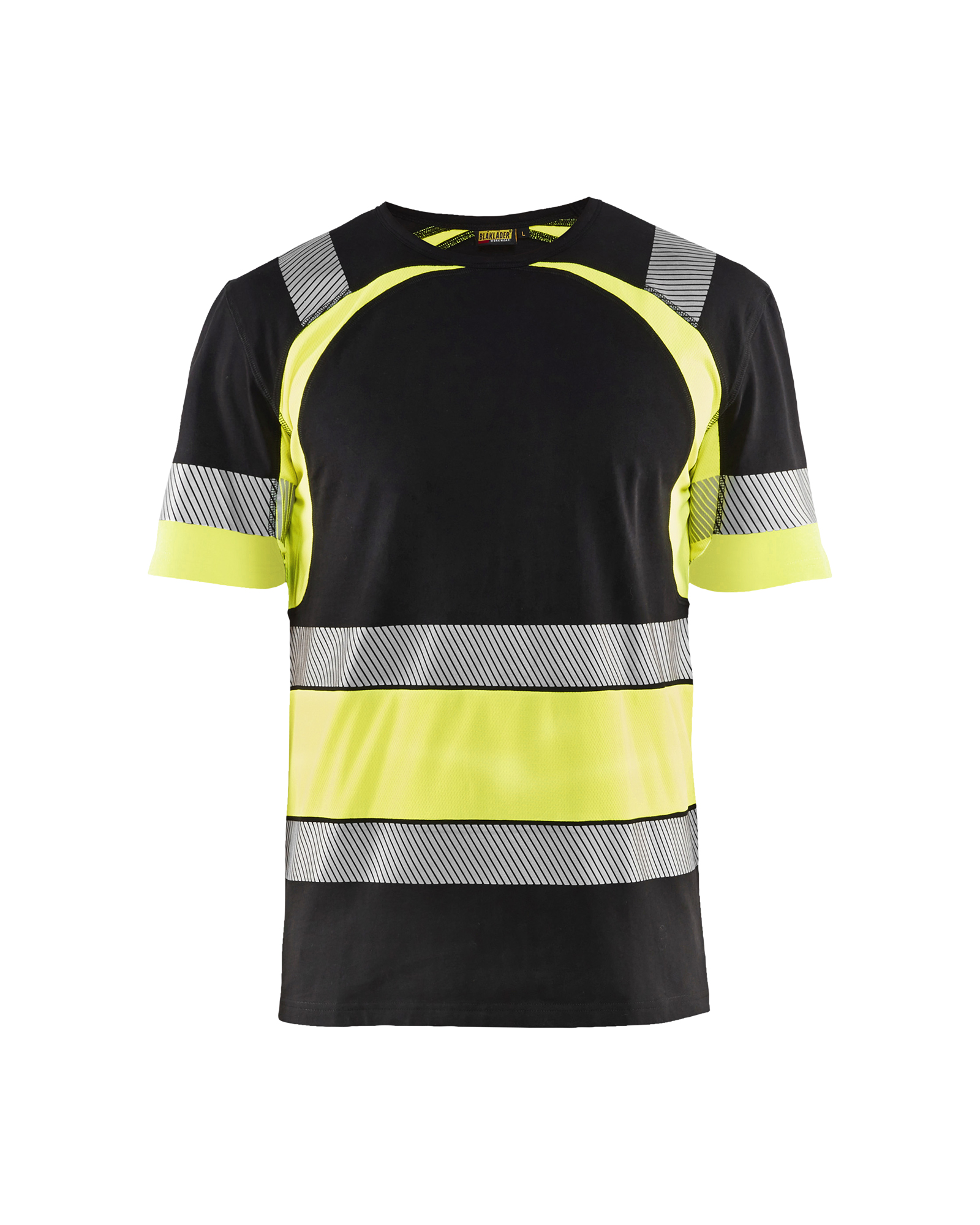 Highvis T-paita musta/huomio kelt.