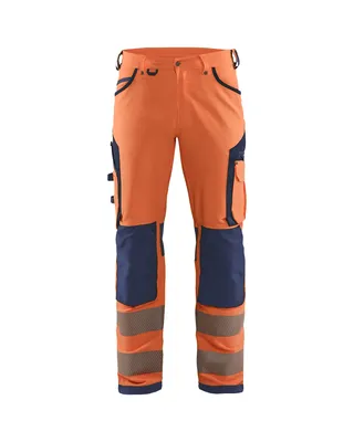 Hivis stretch trouser huomio oranssi/mariininsininen