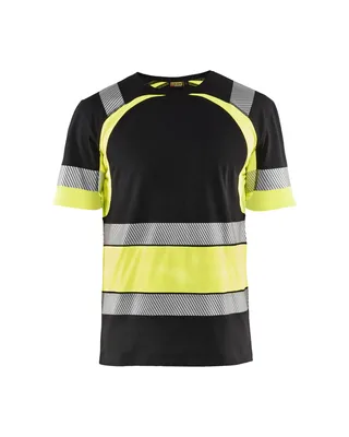 Highvis T-paita musta/huomio kelt.